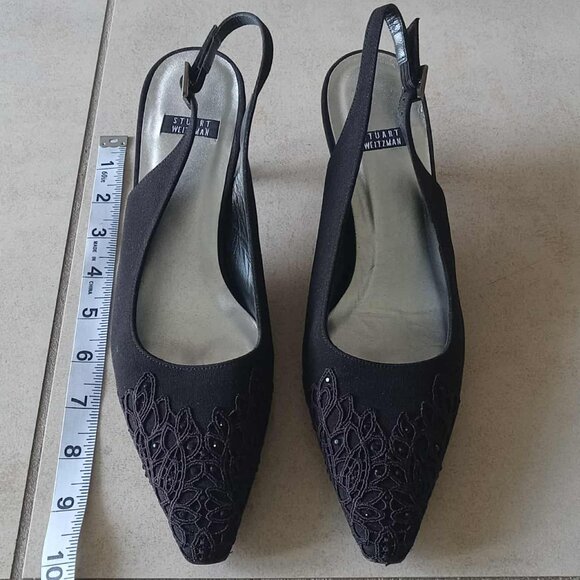 Stuart Weitzman Embellished Slingback Heels - Picture 6 of 10